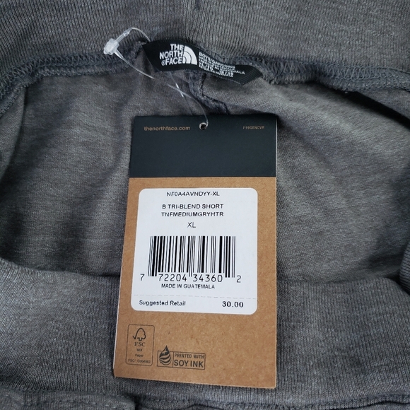The North Face Boys Tri-Blend Heather Gray Pull On Comfort Sports Shorts Size XL - Picture 9 of 10